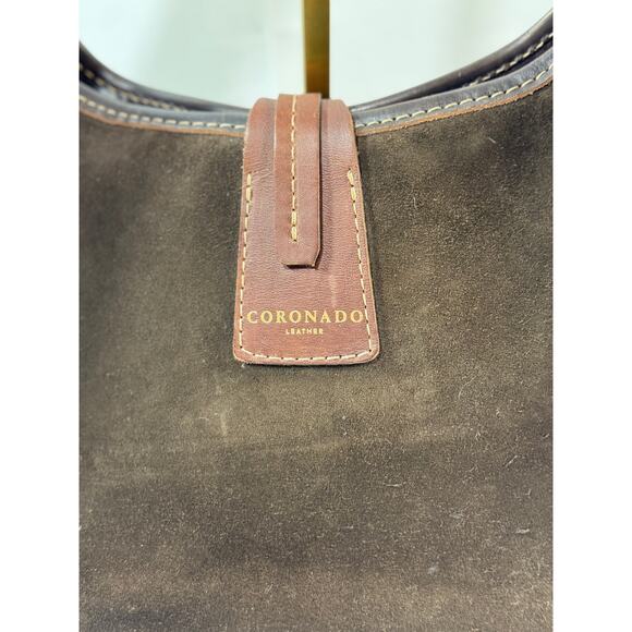 Coronado Dark Chocolate Suede Concealed Carry Purse with Brown Leather Strap - Picture 3 of 16